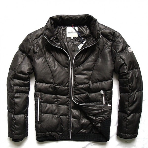 Moncler Nero Mock colletto e Zipper Uomo Giacche uscita